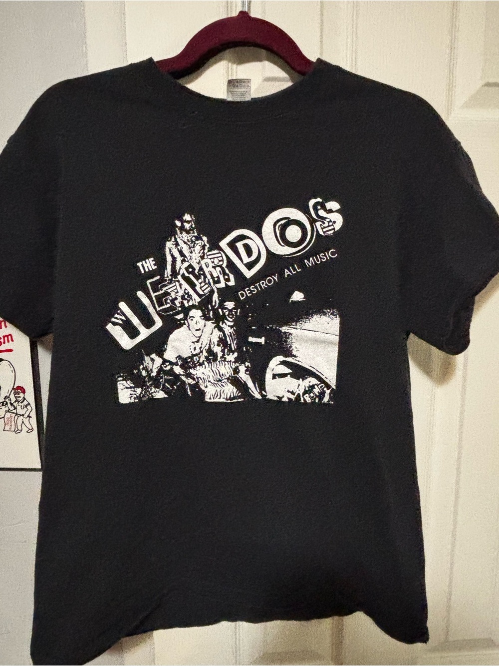 Gildan Black Short Sleeve Tee with White The weirdos Graphic